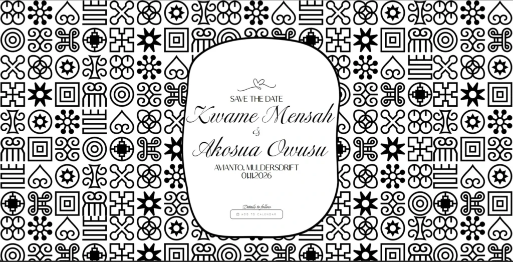 Save the Date – Adinkra