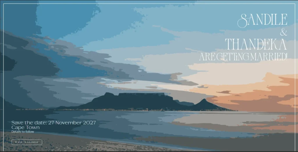 Save the Date – Cape Town Postcard